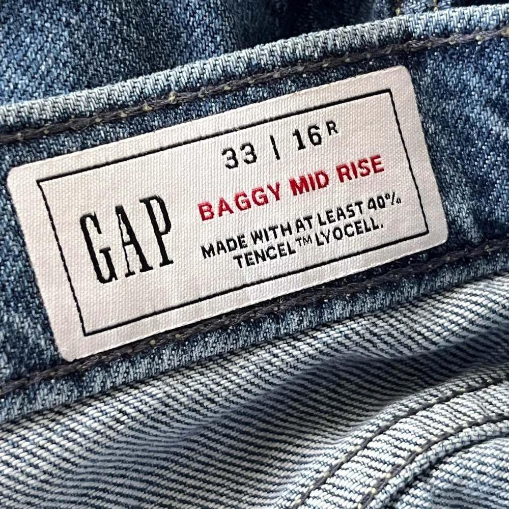GAP Baggy Midrise Wide Leg Jeans Size 33 NWT Stretch Denim - Picture 6 of 8